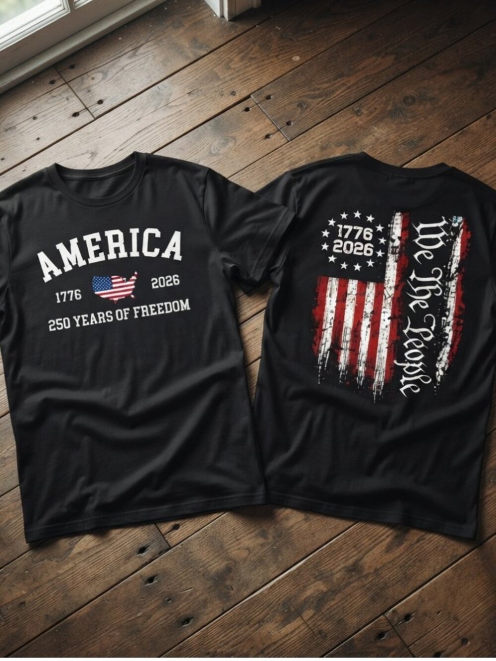 America 250 Years Of Freedom 1776-2026 We The Peole Graphic T-Shirt